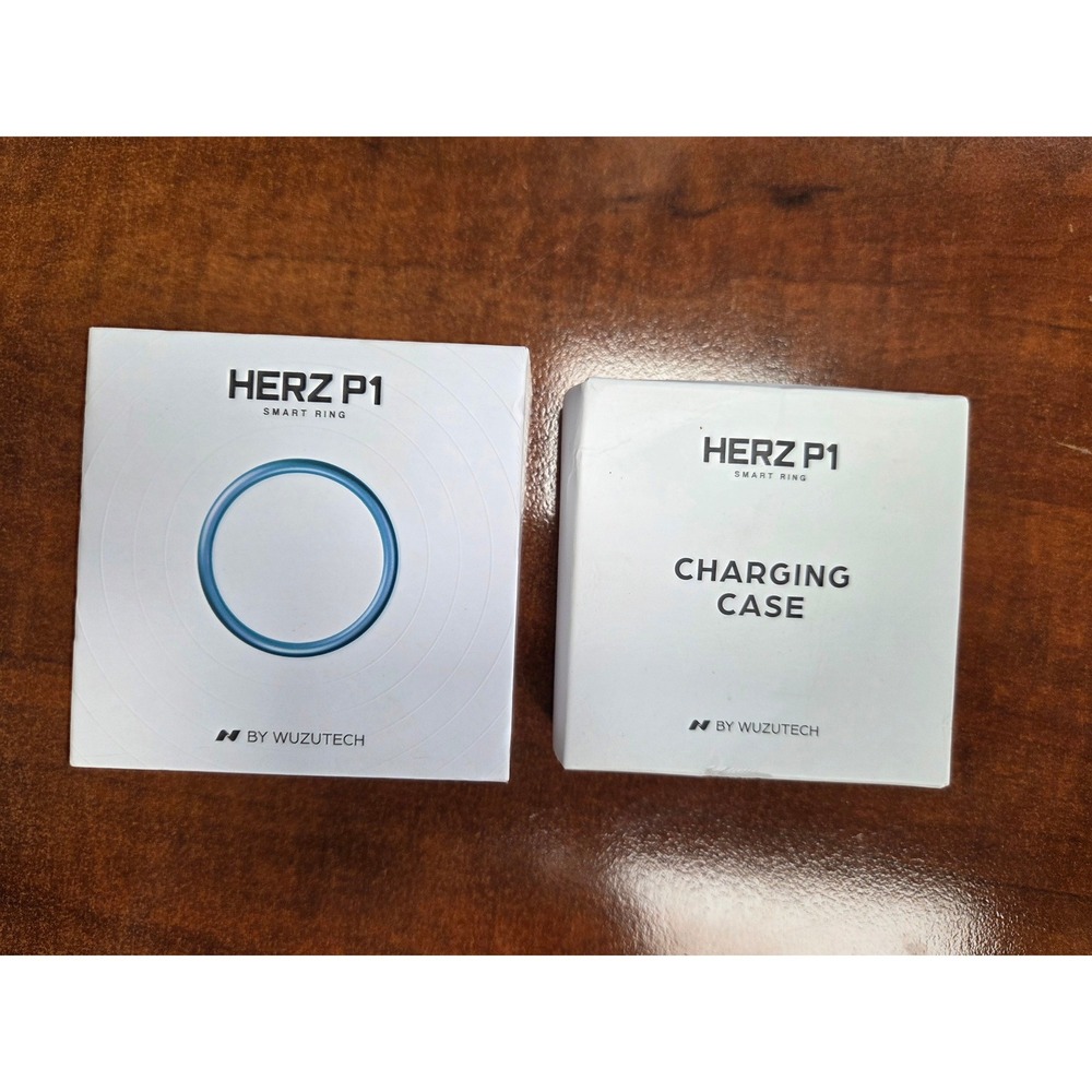 Herz P1 Smart Ring WuzuTech Midnight Black Size 13 Titanium Health Tracker Case